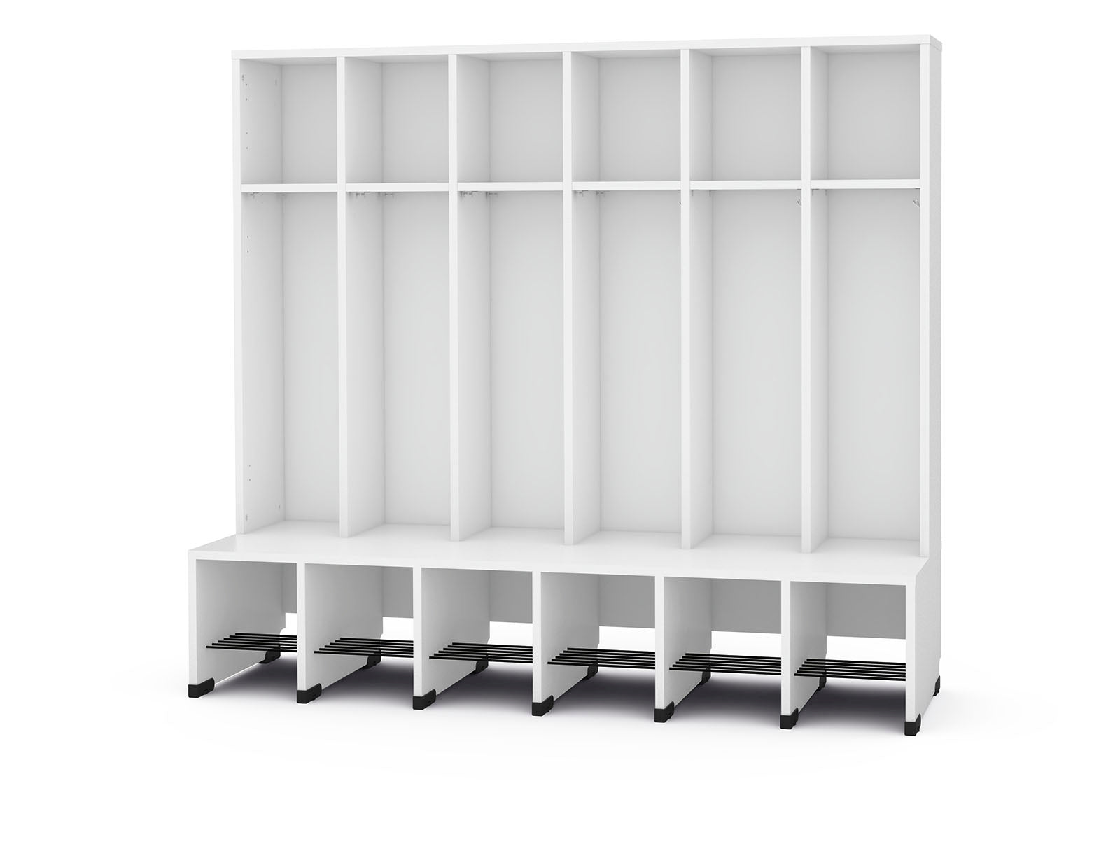 6er-Garderobe mit Bank in weiß H=31cm Bubble-Serie