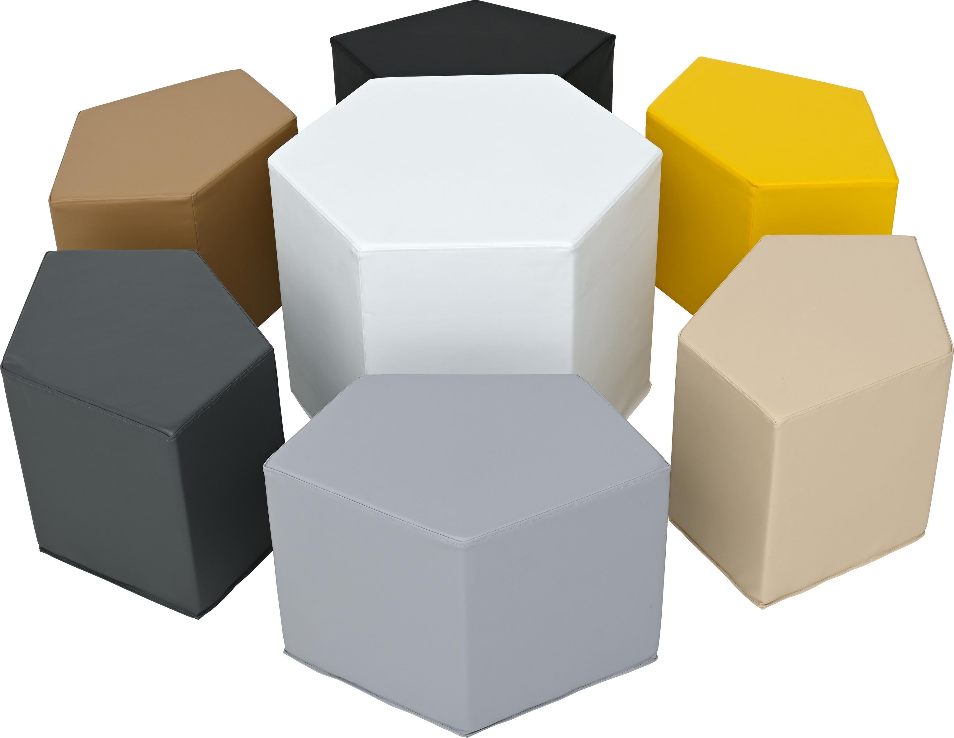 Schaumstoff-Sitzgruppe Loris 2 – Sitzhöhe 38cm mit bunten Hockern