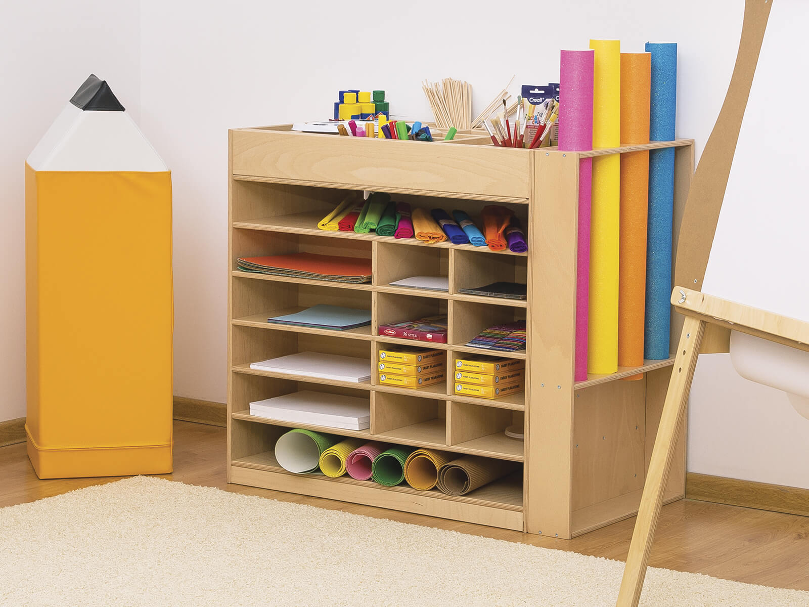 Doppelseitiger multifunktionaler Bastelschrank für Kunst-Accessories