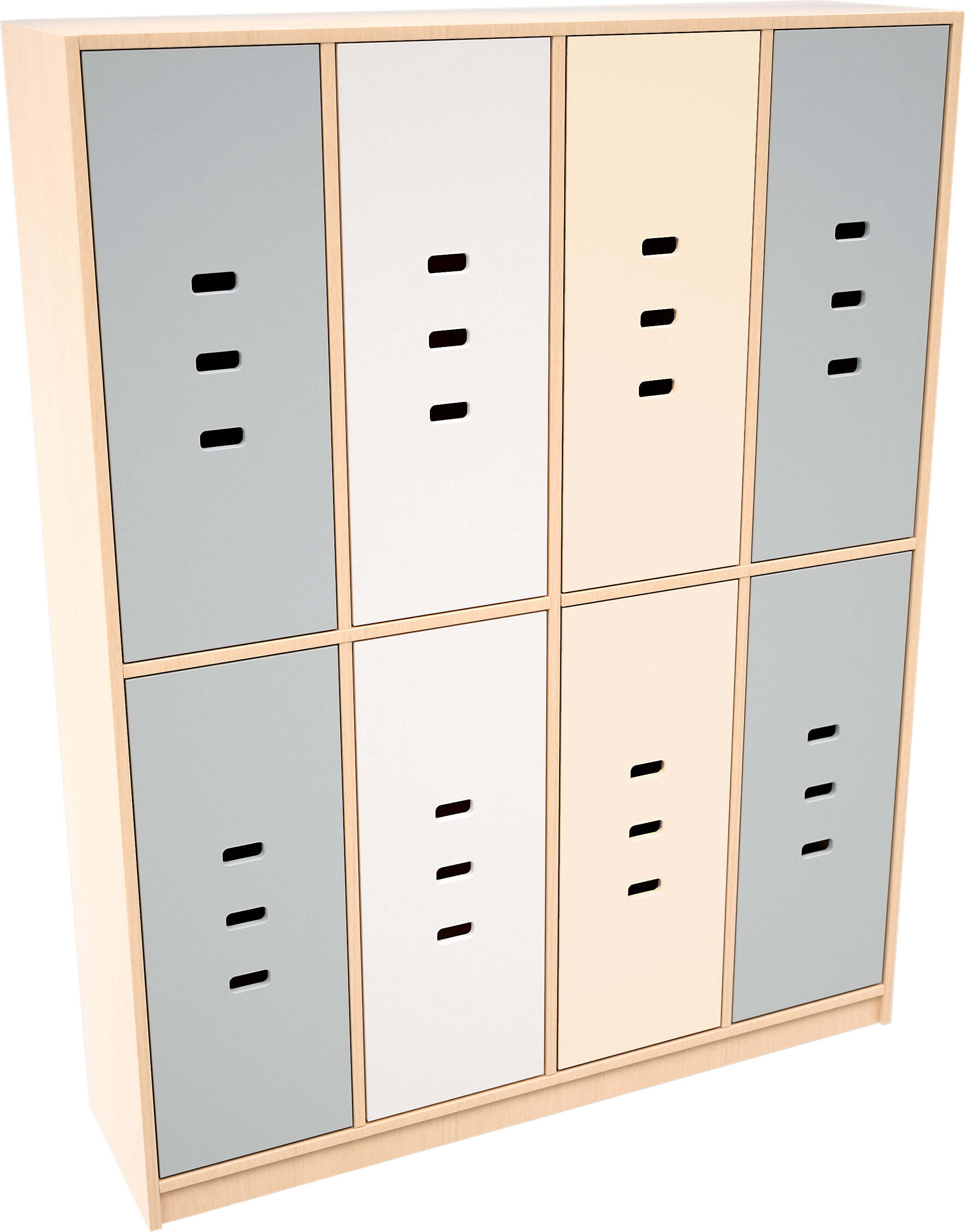 Garderobe Rainbow 2-8 eenheden, optioneel met deuren, 12 verschillende kleuren, verschillende hoogtes/breedtes