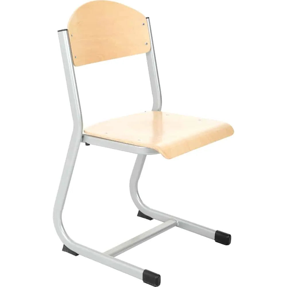 Schüler-Kufenstuhl alufarben - Buche, versch. Größen