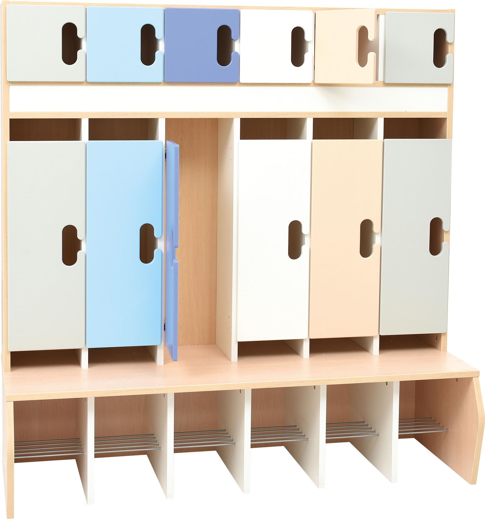 Garderobe Chamäleon 6 leise schließend Ahorn Jylland Blau-Grau-Töne B