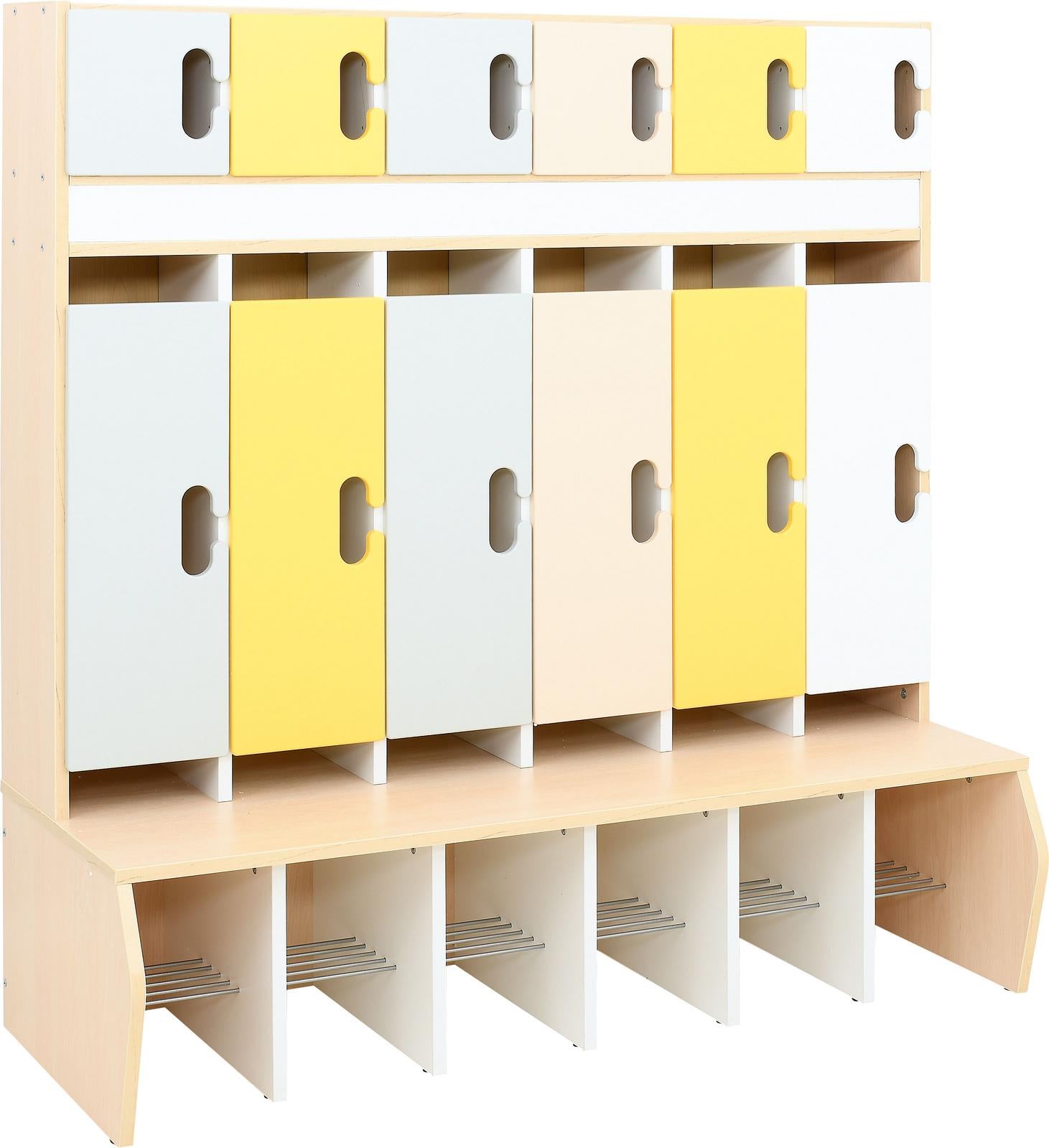Garderobe Chamäleon 6 leise schließend Ahorn Jylland Grau-Gelb-Töne