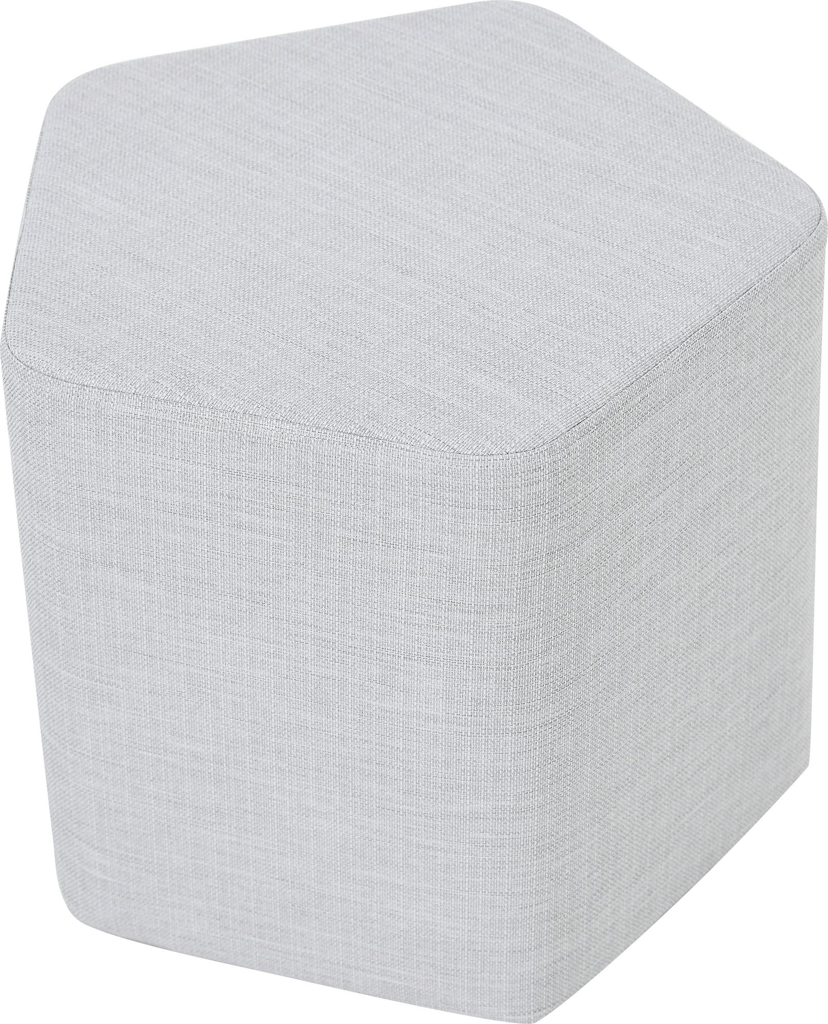Inflamea Hocker pentagonal H42cm Sitzhocker pentagonal H42cm aus hellgrauem Stoff