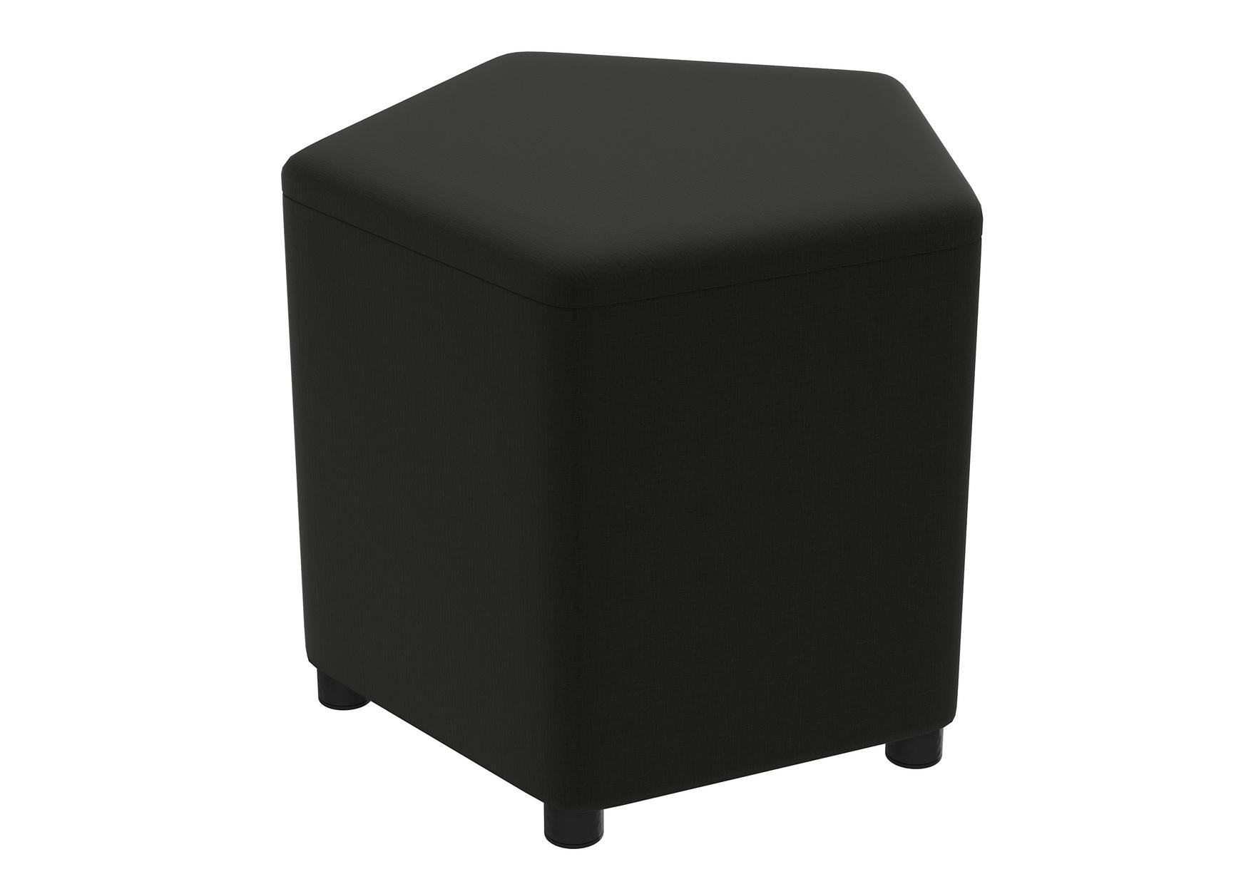 Inflamea Hocker pentagonal H42cm, schwarzer Sitzhocker pentagonal H42cm