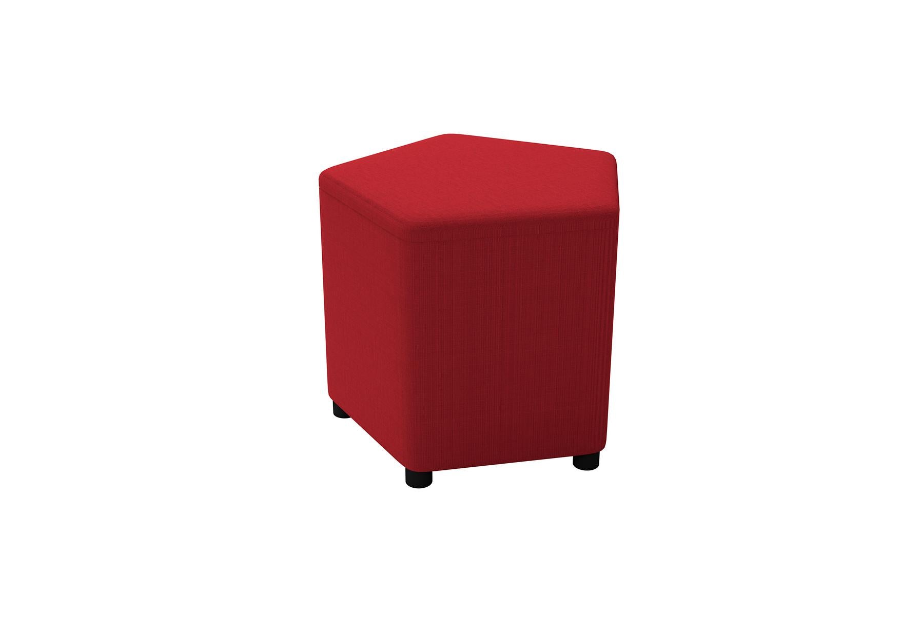 Roter Inflamea Hocker pentagonal H42cm, Sitzhocker pentagonal H42cm