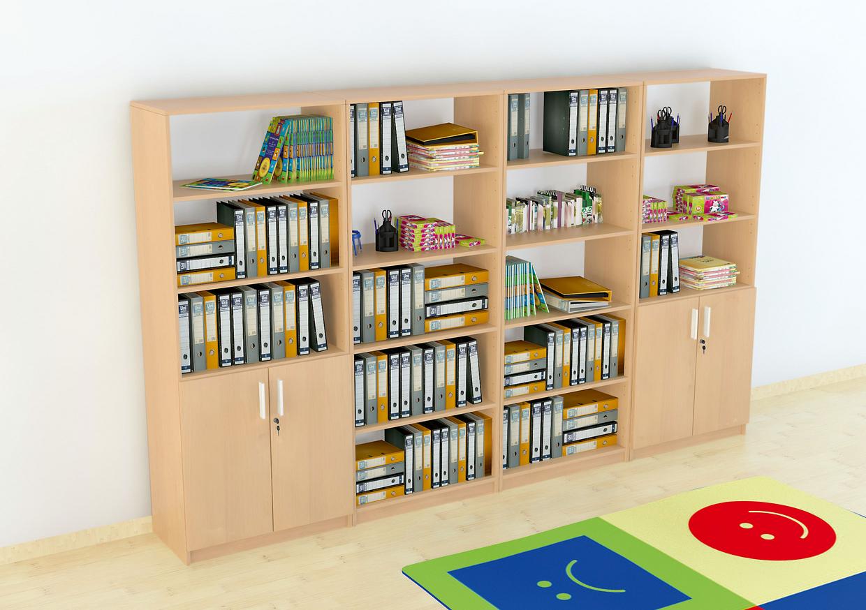 Schrankwand EXPO 7 organisiert Akten in modernem Design.