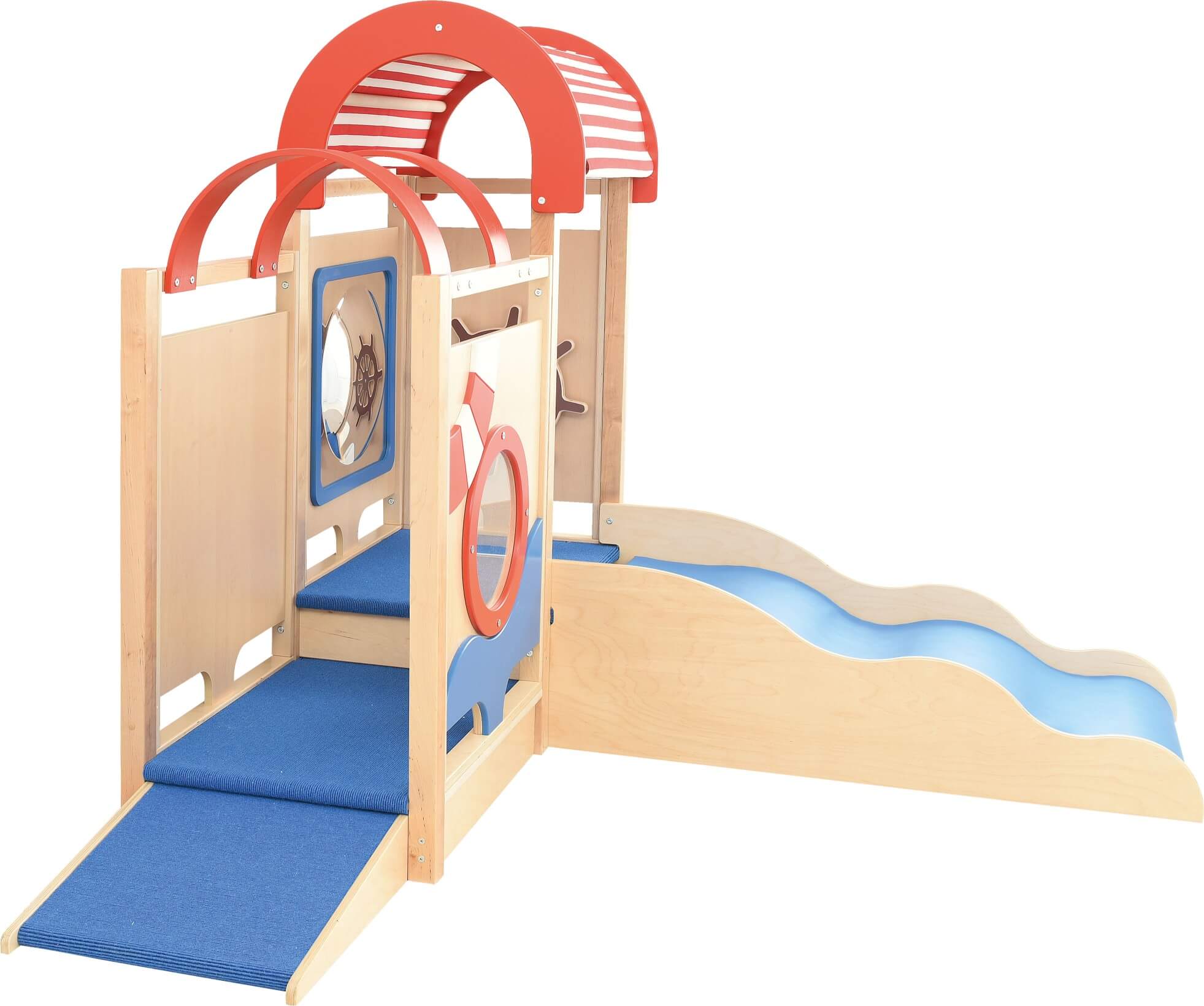 Spielpodest Ahoi! für Krippen und Kindergarten von links