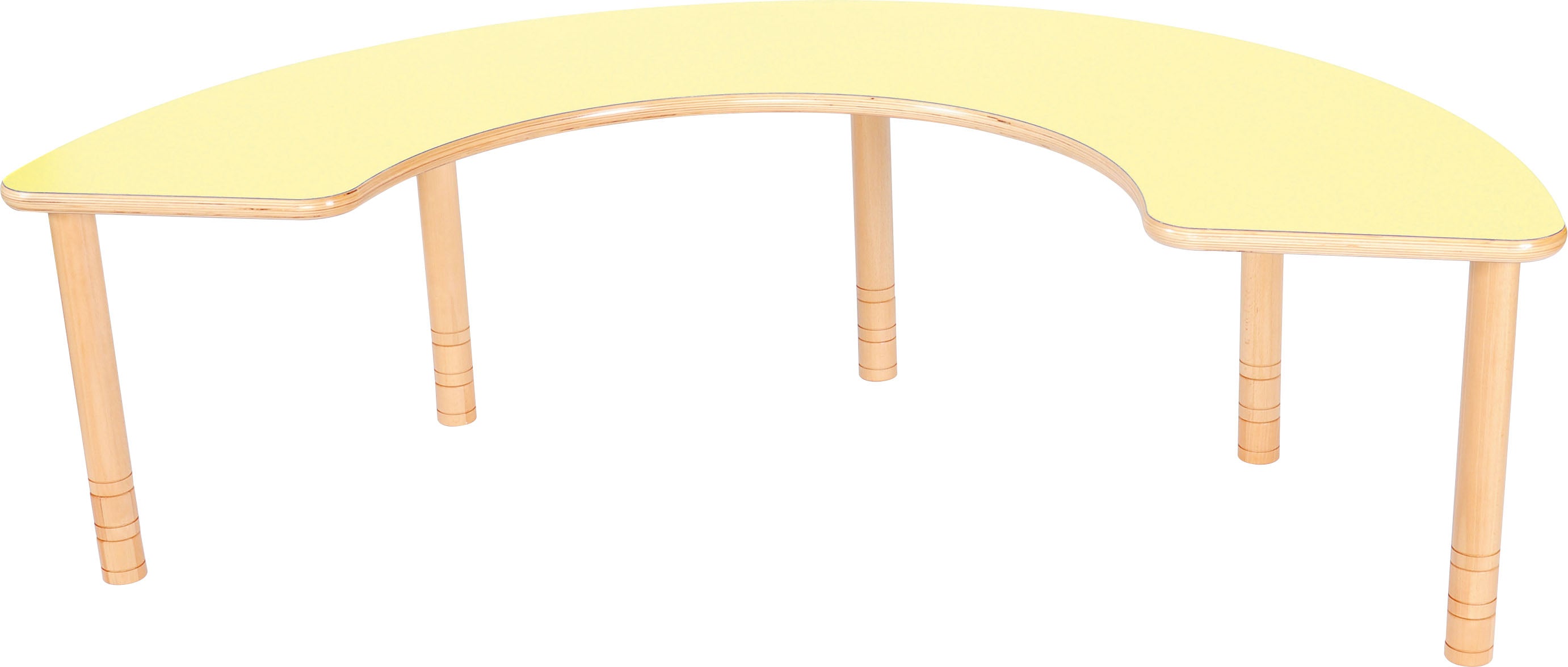 Tisch in hufeisenform für Kindergarten und Krippe gelb