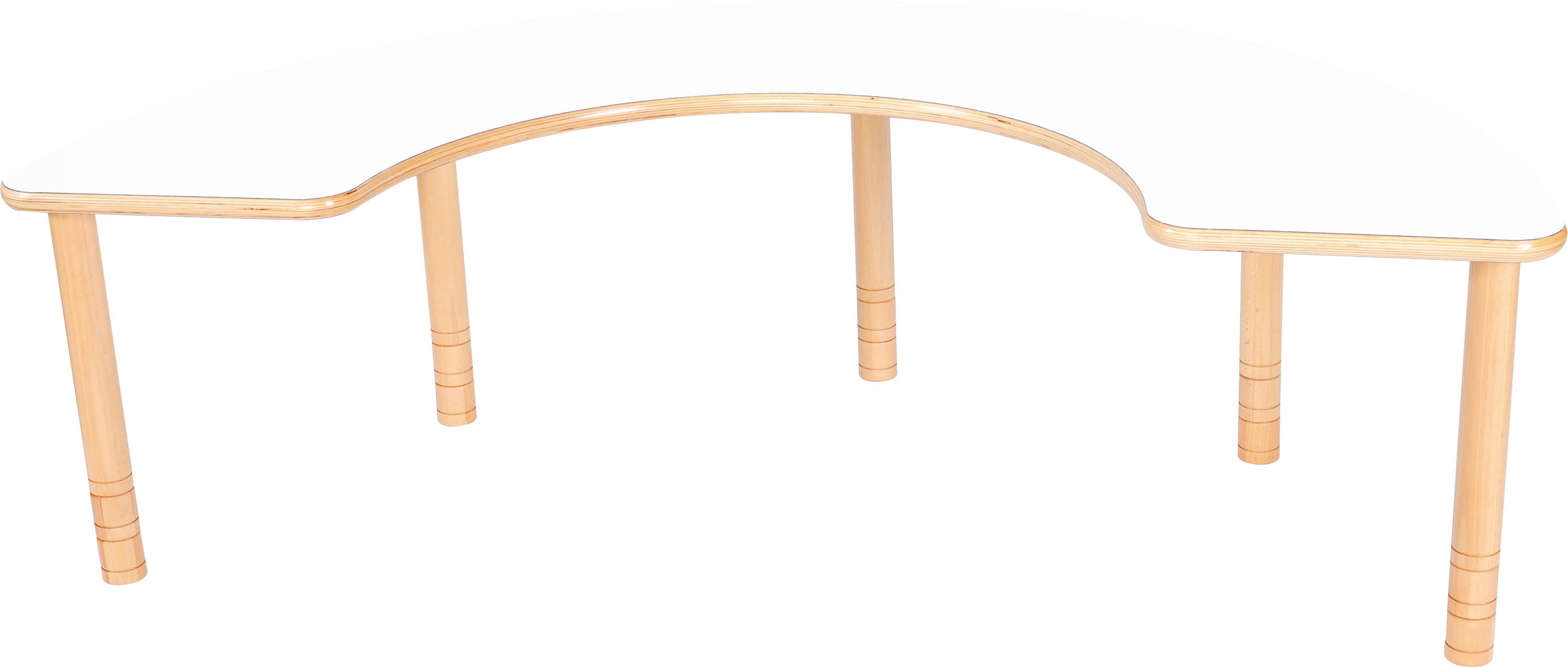 Tisch in hufeisenform für Kindergarten und Krippe weiß