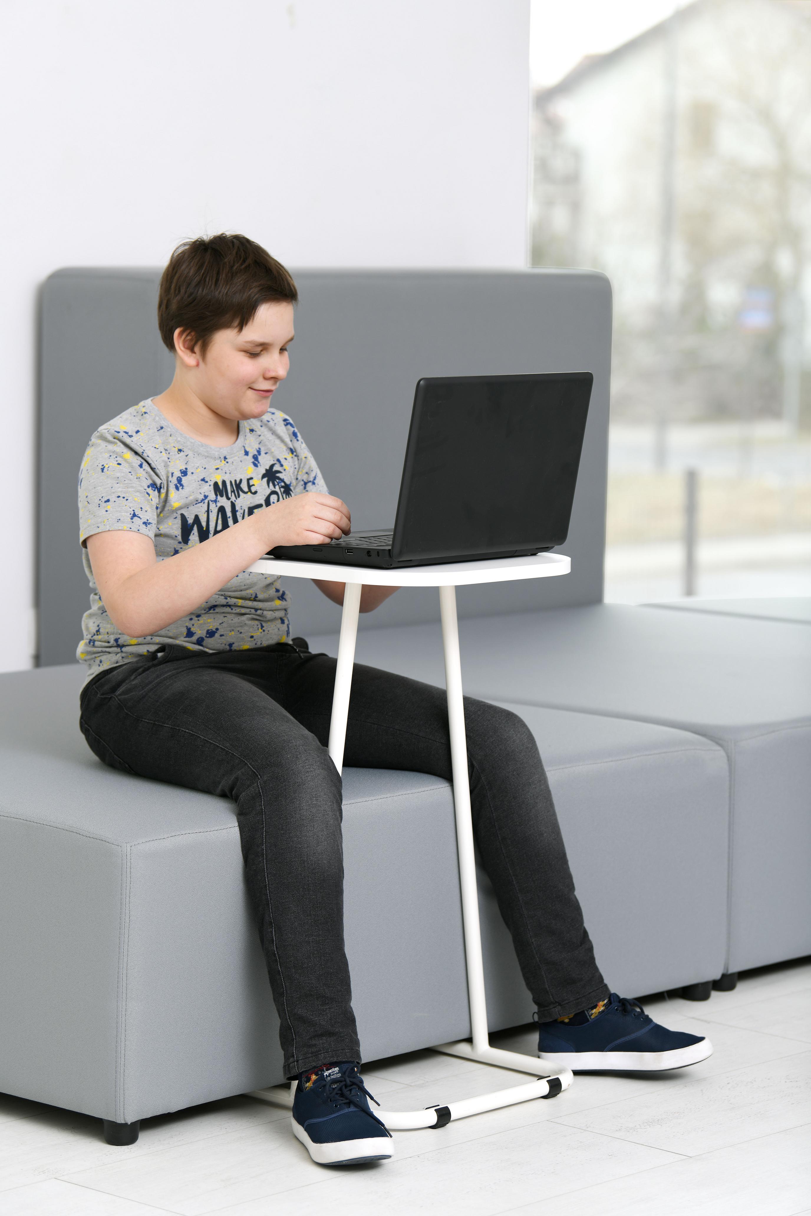 Modul Blocks maxi – Beistelltisch mit Ringfuß, weiß, H 74 cm