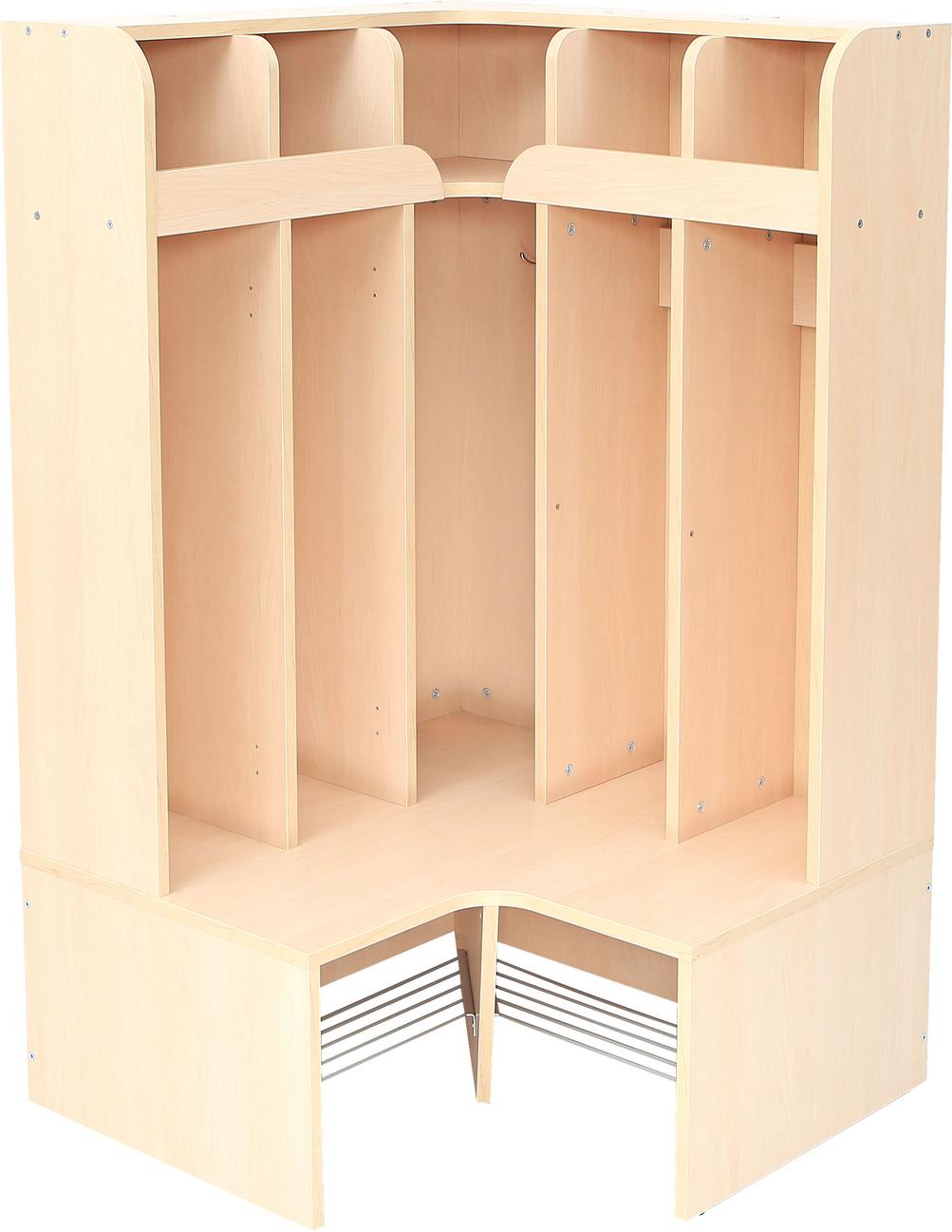 Eckgarderobe schwer entflammbar Mariposa 32,5 cm in heller Ahornoptik