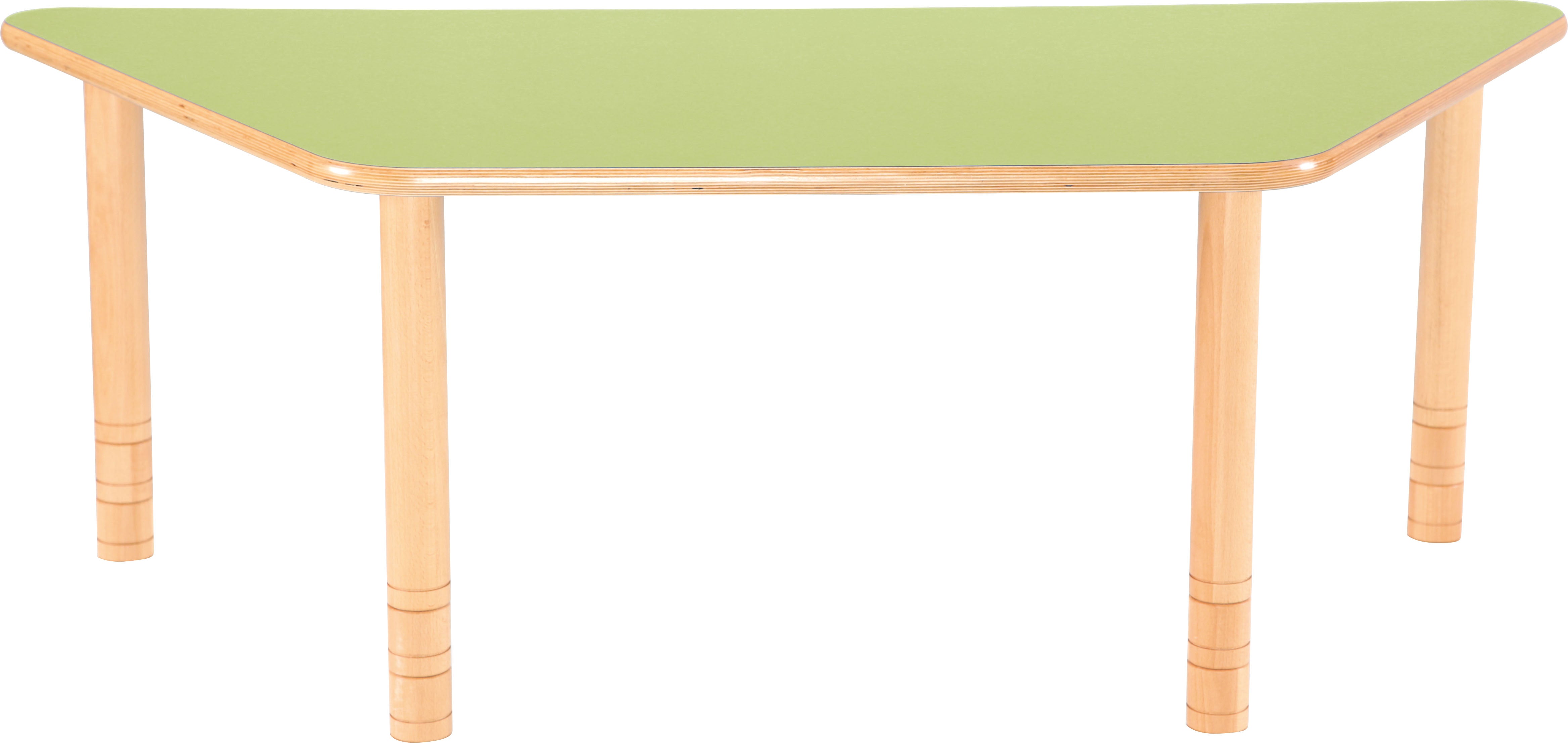 trapezförmiger Tisch für Kindergarten Krippe und Schule grün