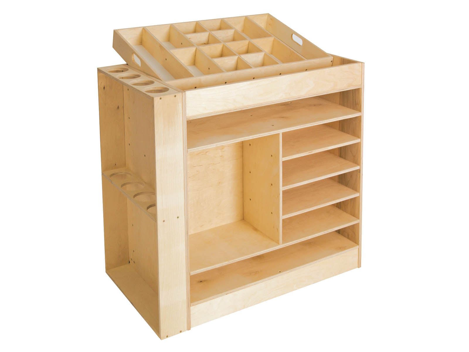 Dubbelzijdige multifunctionele kast voor kunstaccessoires