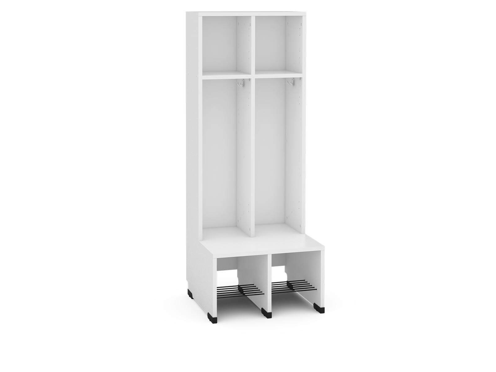 2-delige garderobe met bank in wit H=31cm Bubble-serie