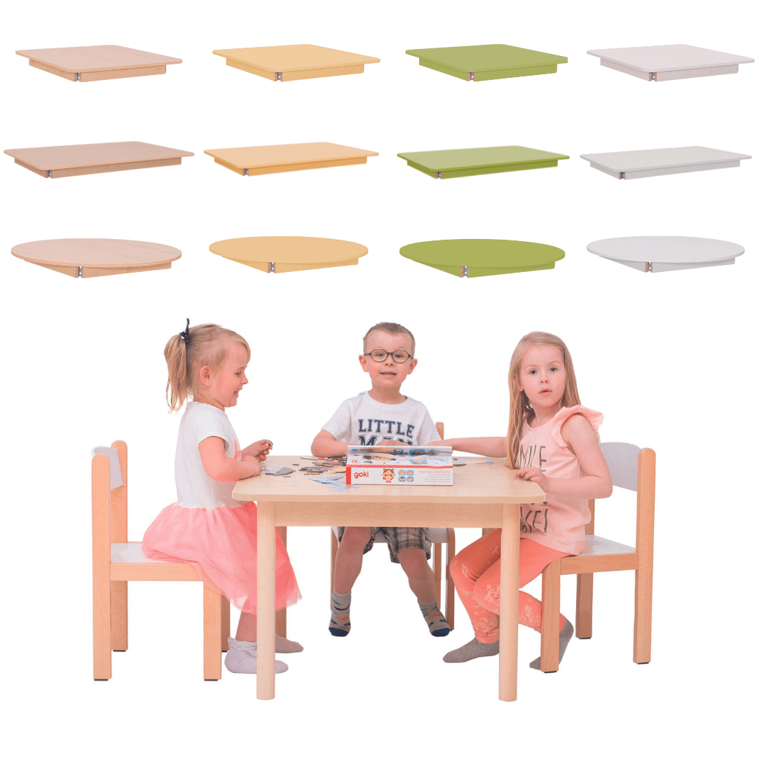 Table - différentes couleurs, formes et hauteurs
